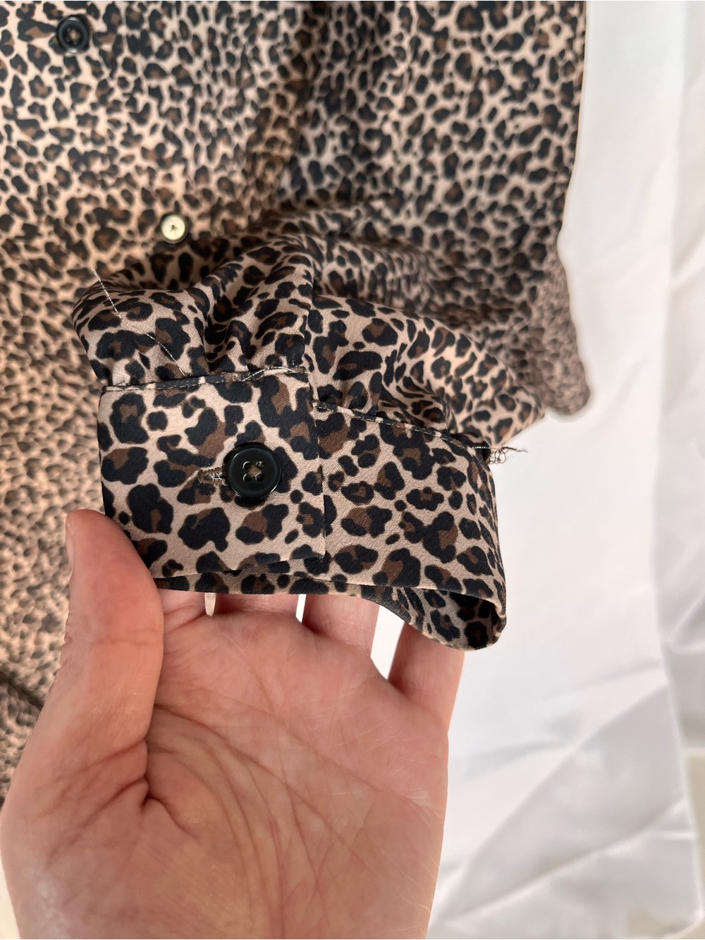 Frank & Oak Brown Leopard Print Button-Up Blouse - Picture 5 of 8